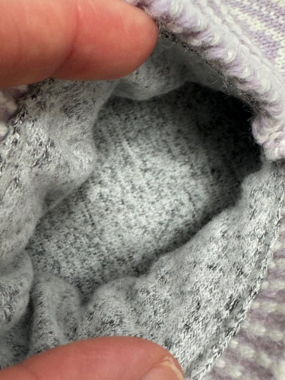 Bombas Womens Griipper Slippers Sz M Lavender Fair Isle Fleece Lined - Picture 8 of 9